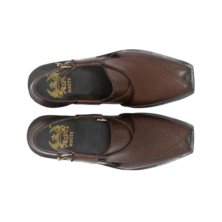 Brown Embossed Peshawari