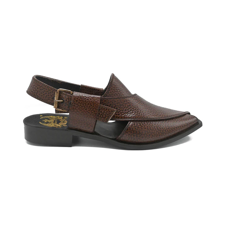 Brown Embossed Peshawari