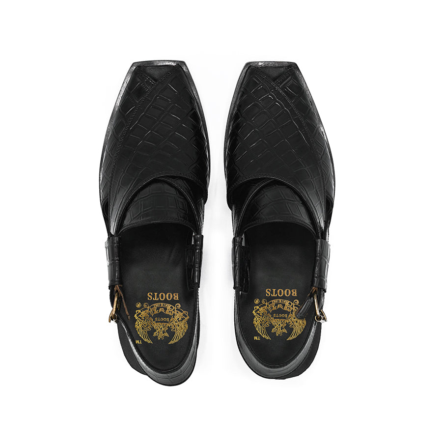 Peshawari Chappal (embossed crocodile)