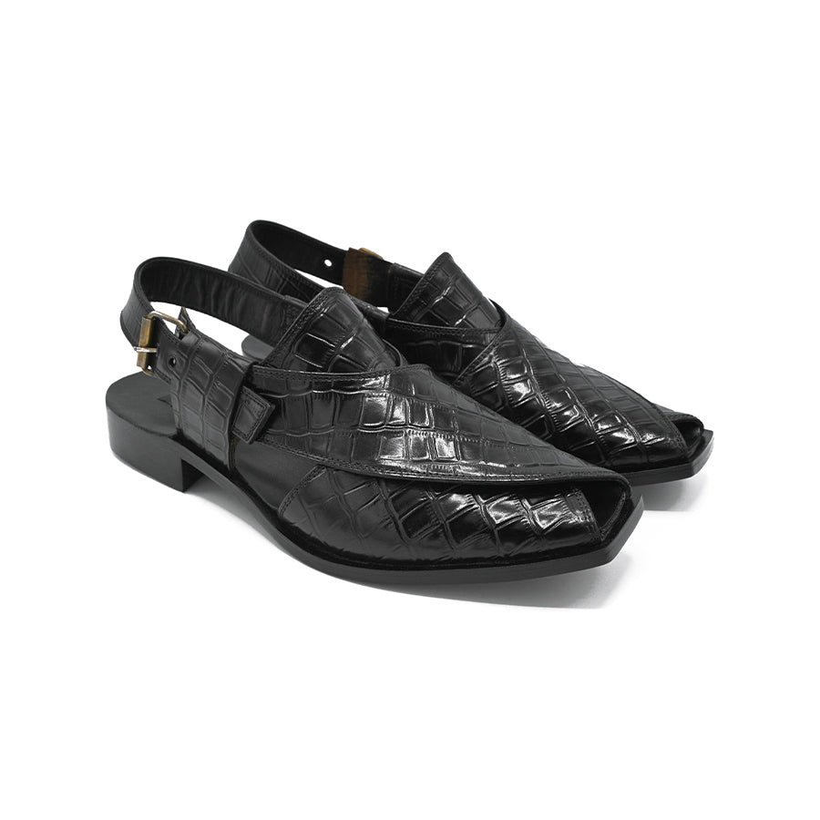 Peshawari Chappal (embossed crocodile)