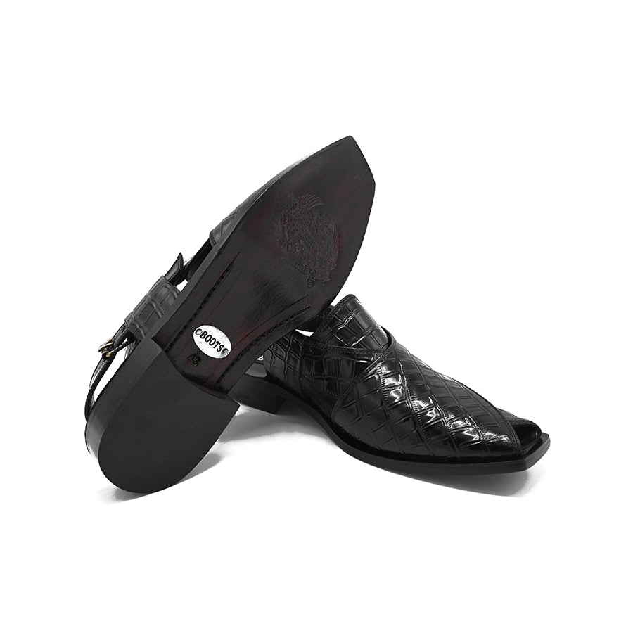 Peshawari Chappal (embossed crocodile)