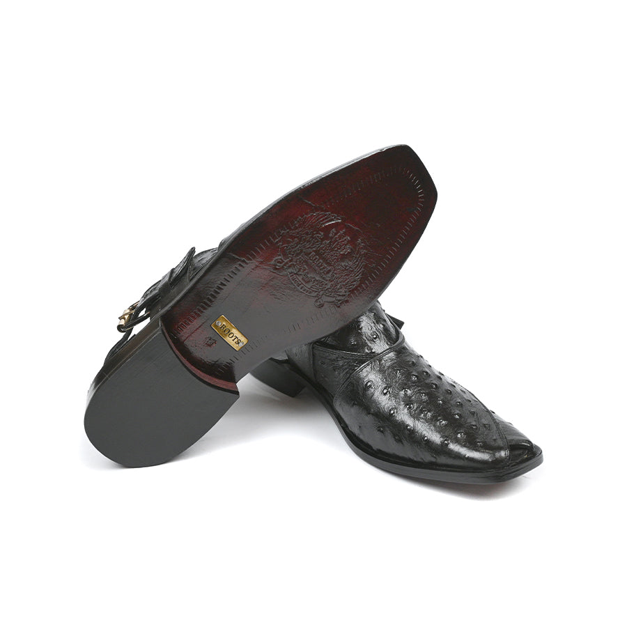 Ostrich Leather Peshawari - Black